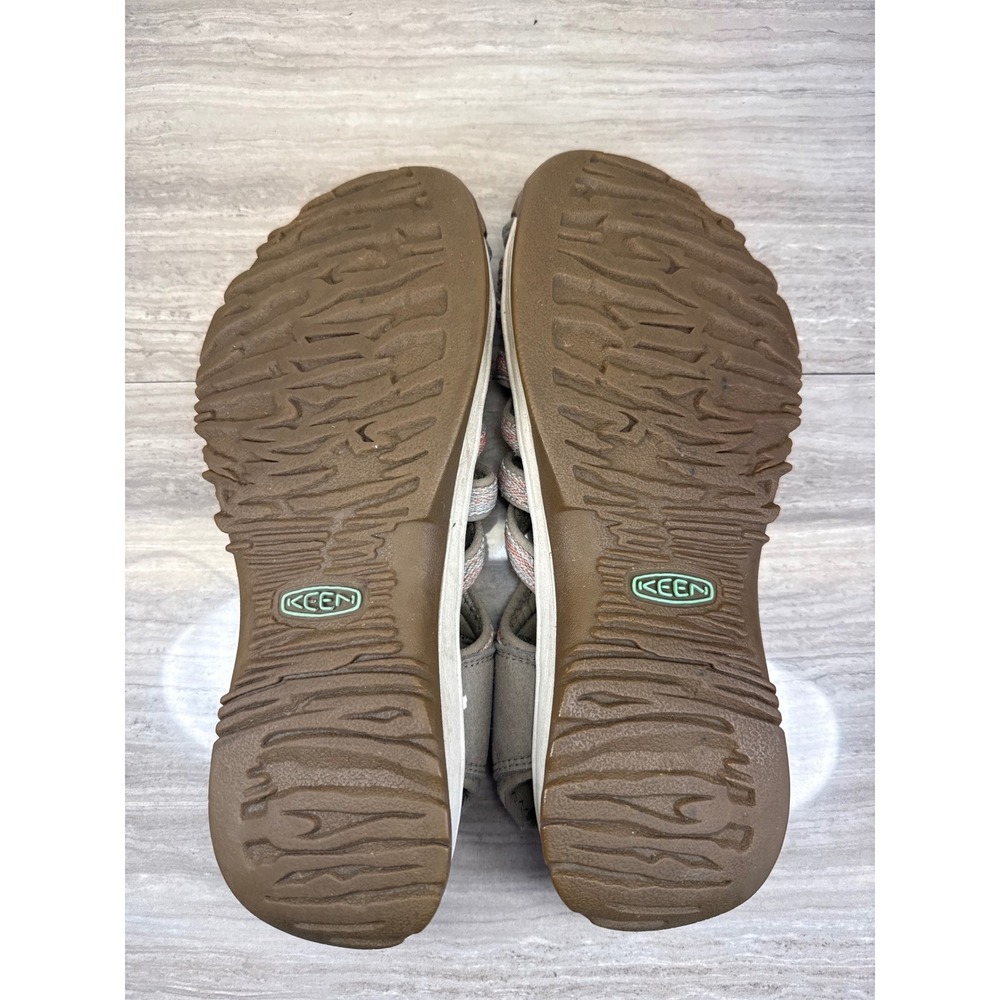 KEEN Water Sandals Whisper Taupe Coral Bungee Hiking Trail Gorpcore Womens 11 - Picture 2 of 10